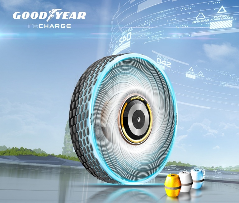Goodyear reCharge: mesterséges intelligencia vezérelt, önjavító koncepcióabroncs a jövő elektromos járműveihez egyszerűsített abroncscsere személyre szabott kapszulák segítségével